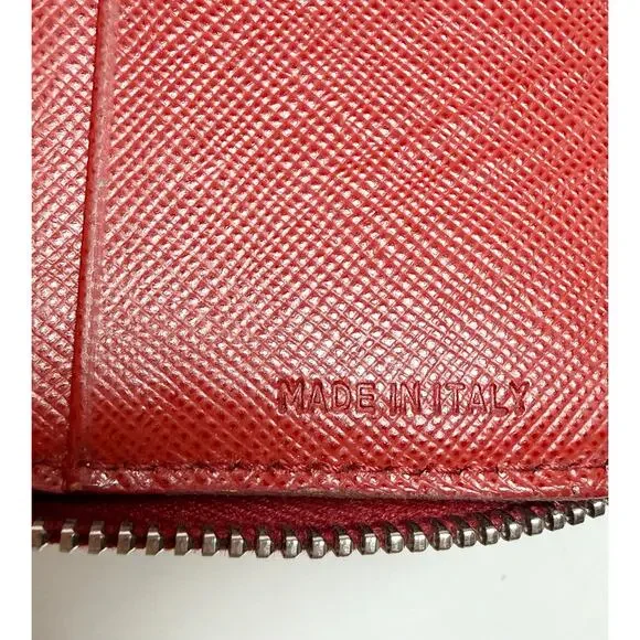 Prada Saffiano Leather Compact Zip-Around Wallet